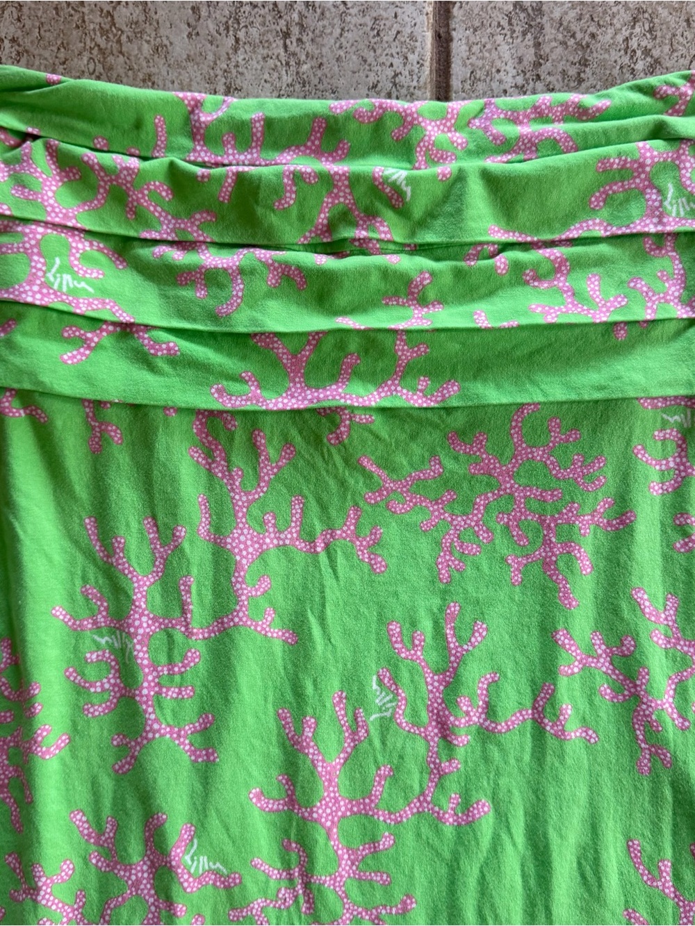 Lilly Pulitzer Size L Petula Strapless Maxi Dress Green Coral Me Crazy Resort - Picture 3 of 9